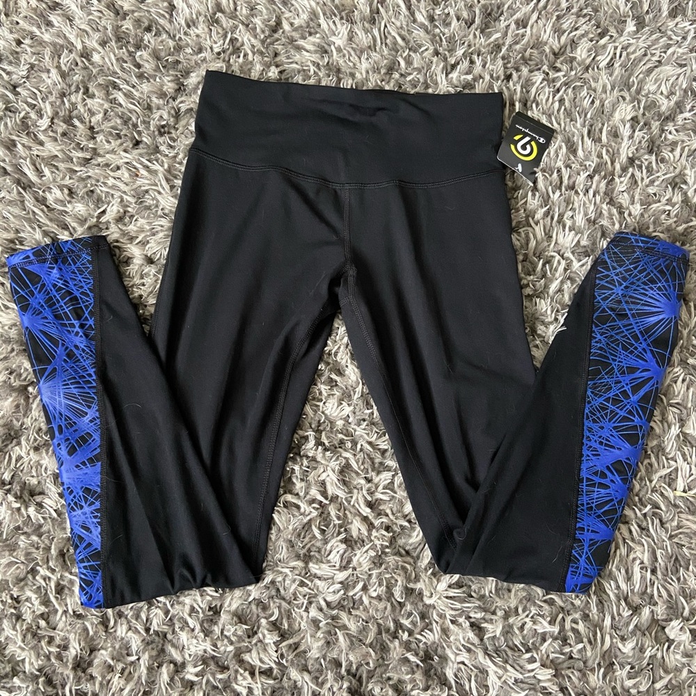 Champion leggings with blue string art design